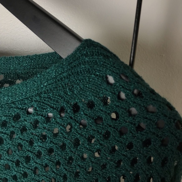 Open Knit Sweater Emerald Green Women’s S NWT Express - Picture 4 of 8